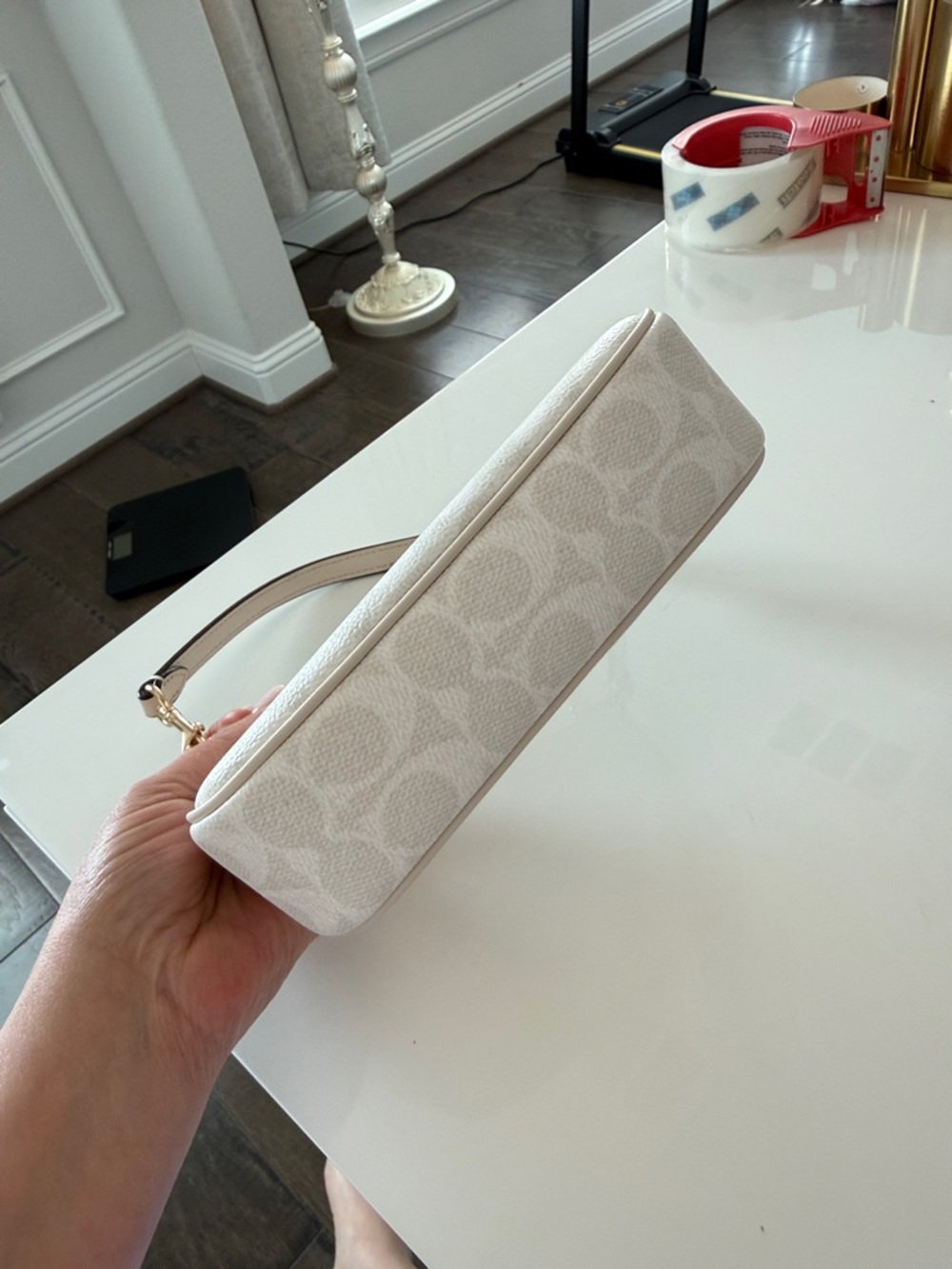 Coach Cream Signature Mini Shoulder Bag with Gold Hardware Nolita 19 - Picture 9 of 14